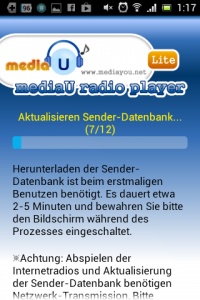 Screenshot: mediaU - Radio-App - Start