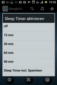 Screenshot: Simple Radio - Sleep Timer