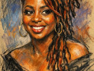 Eine farbige Kohlezeichnung von Ledisi (KI-Art)