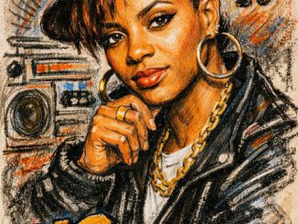 Eine farbige Kohlezeichnung von MC Lyte (KI-Art)