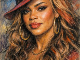 Eine farbige Kohlezeichnung von Faith Evans (KI-Art)