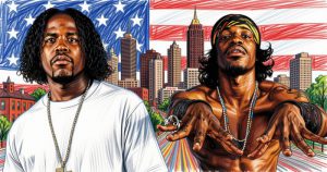 Outkast in farbiger Kohle (KI-Art)
